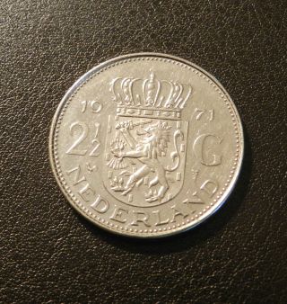 Netherlands 2 - 1/2 Gulden,  1971 - Great Coin photo