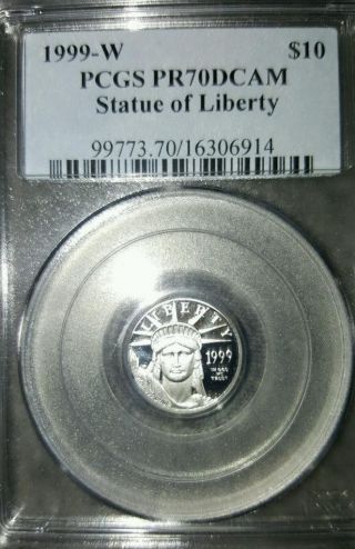 1999 - W $10 Liberty Platinum Eagle - Pcgs Pr70 Dcam - Precious Metals Up In 2016 photo