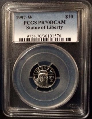 1997 - W $10 1/10 Oz Platinum Eagle Pcgs Pr70 photo
