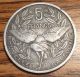 1952 Caledonia 5 Francs Kagu Bird Aluminum Coin - French Overseas Territory Other Oceania Coins photo 1