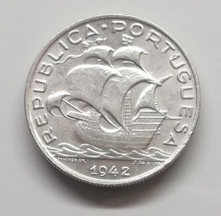Portugal - 5$00 - 1942 - Silver - Unc photo