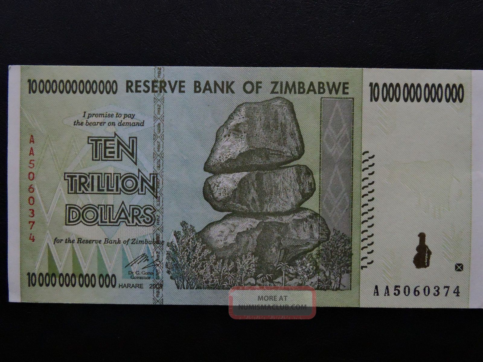 Zimbabwe 10 Trillion Dollar Bill 000 00 Crisp Unc