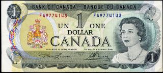 Canada 1 Dollar 1973 P - 85 Ef Signatures: Lawson & Bouey Circulated Banknote photo