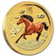 Wow 2014 1/20th Oz.  9999 Gold Year Of The Horse Color Perth $168.  88 Australia photo 2