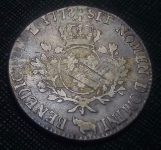 1778 Pau France Ecu Of Bearn - Km 572 - Grade - Scarce Silver Crown photo