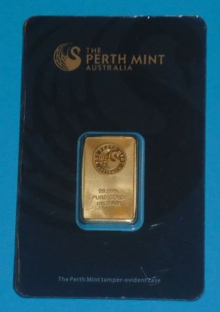 10 Gram Perth Gold Bar 99.  99 Fine In Assay photo