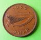 1950 Irish One Penny Coin - Hen And Chickens - Harp - Ireland - Lucky Europe photo 1