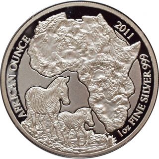 Rwanda - 50 Francs 2011 - Zebra - Proof - 1 Oz Ag 999 photo
