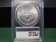 2015 U.  S.  Silver Eagle Graded By Pcgs Ms 69 W/ Flag Label Gorgeous Commemorative photo 1