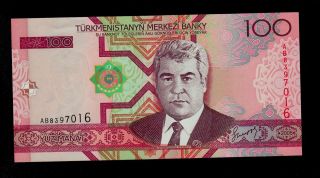 Turkmenistan 100 Manat 2005 Ab Pick 18 Au - Unc Banknote. photo