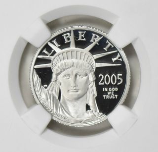 2005 W 1/4 Oz $25 Platinum American Eagle Ngc Pf 70 Ultra Cameo $598.  88 photo