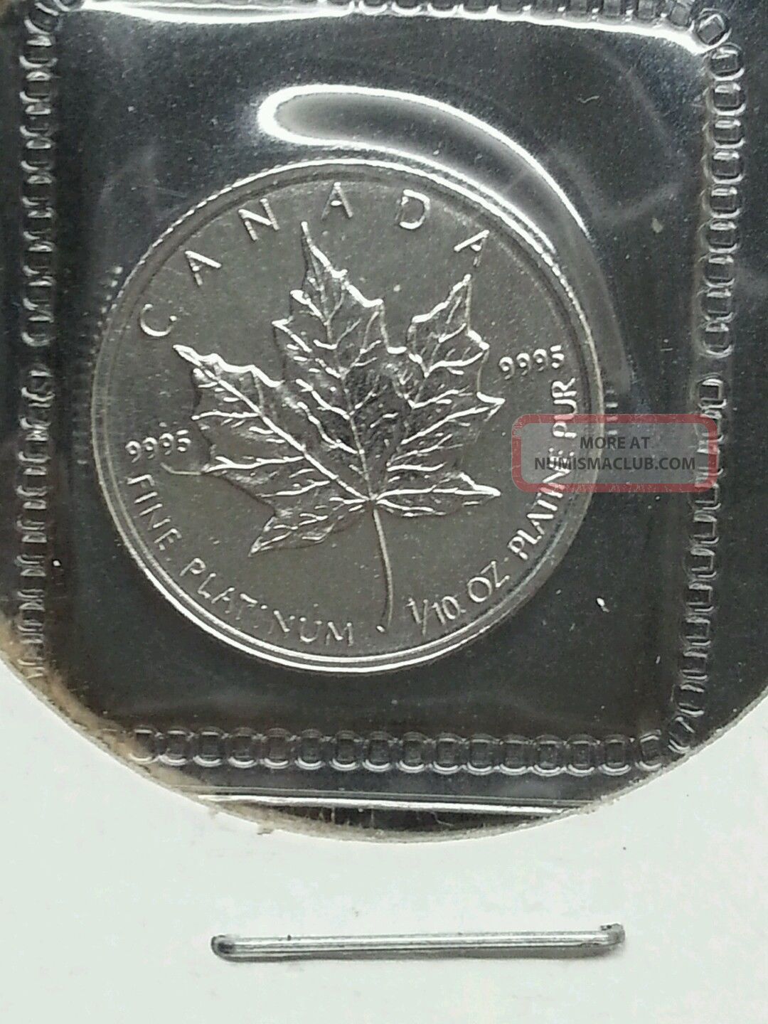 1993 Canada Maple Leaf $5 Platinum 1/10 Oz Coin Royal Canadian Platinum photo