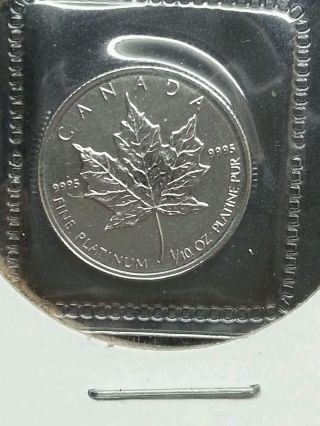 1993 Canada Maple Leaf $5 Platinum 1/10 Oz Coin Royal Canadian photo