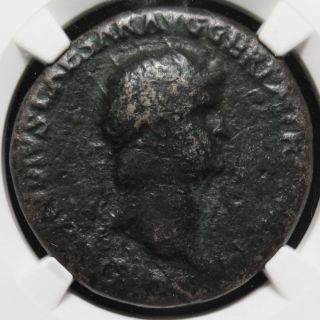 54 - 68 Ad Roman Empire Nero Securitas Ae Dupondius Ngc F photo