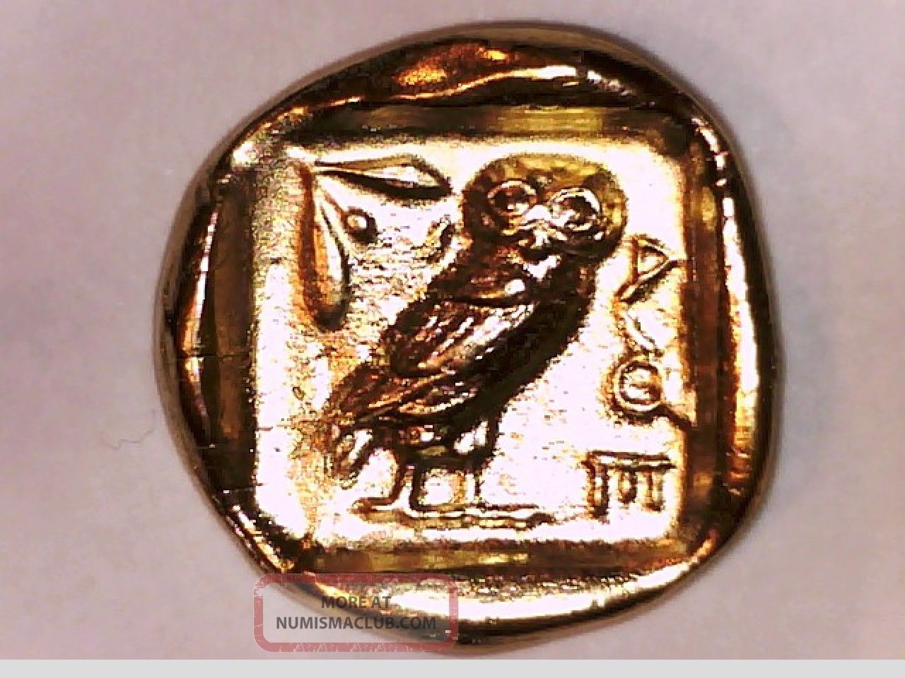 Greek Athens Tetradrachm Athena/owl Museum Restrike Coin 24k Gold