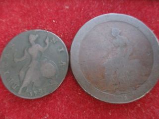 1797 Proclamation Cartwheel Penny & 1737 Penny George 2nd Found In Australian photo