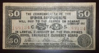 Philippines Emergency Ww Ii Currency 50 Centavos Bohol photo