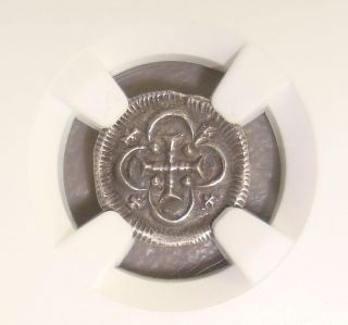 Ad 1095 - 1161 Rethy - 71 Medieval Hungary Silver Denar Ngc Au58 photo