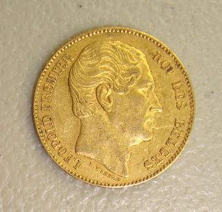 1865 Belgium Gold 20 Francs Xf,  6.  4516 Grams.  900 Fine photo