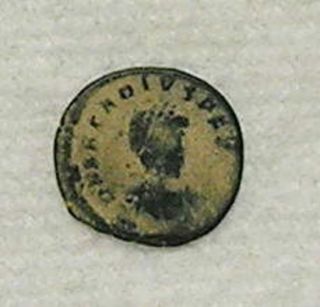 Arcadius; Ae - 3; Ancient Roman Coin With Chi Ro Symbol photo