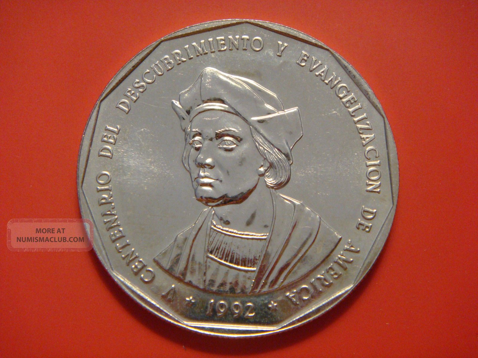 Dominican Republic 1 One Peso,  1992,  Christopher Columbus Unc North & Central America photo