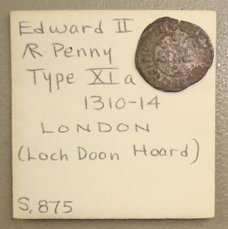 1307 - 27 Edward Ii Hammered Silver Penny,  London Vg photo