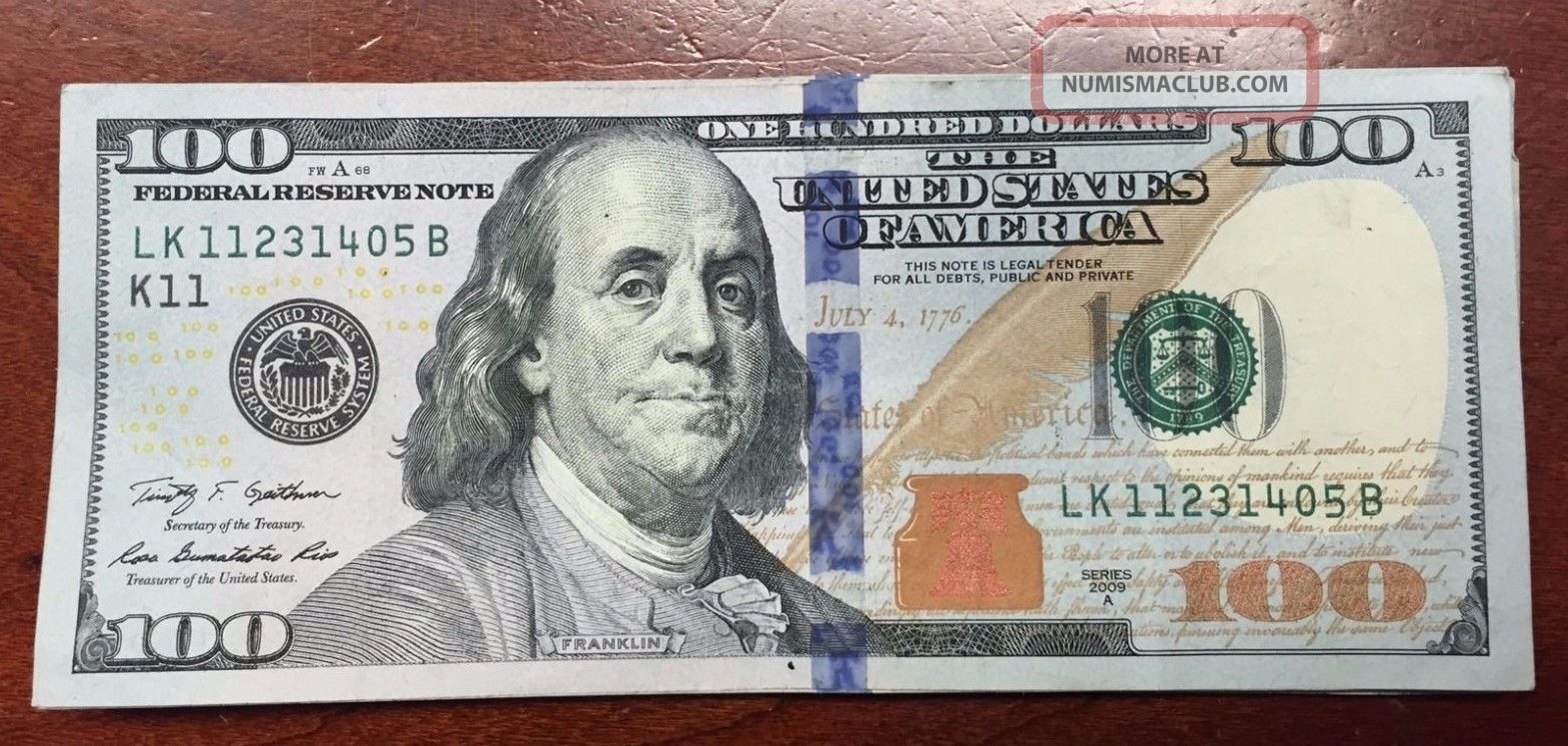 $100 Dollar Bill Us Paper Money Bill Federal Reserve Cash Bank Note One Hundred Small Size Notes photo