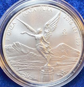 2016 Mexican Libertad 1 Oz.  Silver Coin Bu photo