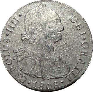 1808 Peru 8 Reales Lima E J.  P.  - Scarce Silver Coin In Km: 97 photo
