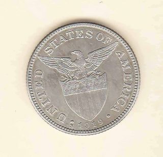 Us Philippines 1919 - S 50 Centavos Silver Coin photo