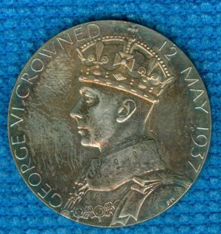 1937 British Medal For The Coronation Of King George Vi By P Metcalfe Small Siz photo