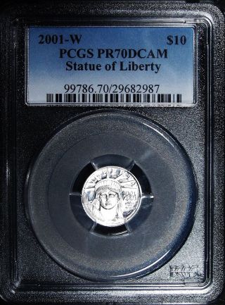 2001 W $10 1/10 Oz Pcgs Pf70 Platinum Eagle photo