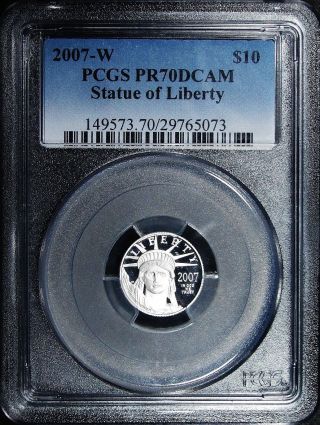 2007 W $10 1/10 Oz Pcgs Pf70 Platinum Eagle photo