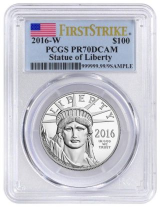 2016 - W $100 Proof American Platinum Eagle 1 Oz Pcgs Pr70 Dcam First Strike photo