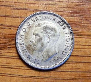 Australia Silver Shilling Coin 1943 George Vi Ram Head Wwii Ef Toning photo