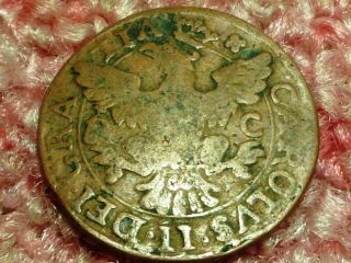 Italian States,  Rare,  Spanish Sicily,  1700 Grano,  Carlos Ii,  Crowned Eagle Open Wings photo