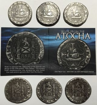 1622 Atocha Shipwreck Silver Cob 8 Reale Lion/pillars Very Limited photo