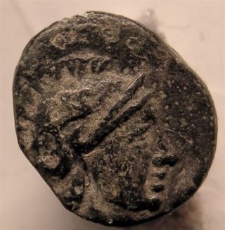 Ancient Greek Coin/aiolis/myrina/athena/helmet/amphora/griffin photo