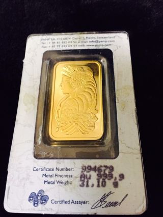 ✦✦one Ounce Pamp Suisse Gold Bar (1 Oz. ) photo