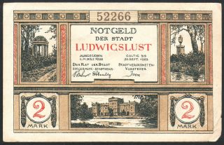 Notgeld 2 Mark 1922 - Ludwigslust - Series: 52266 - 