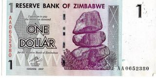 Zimbabwe 2007 1 Dollar Currency photo