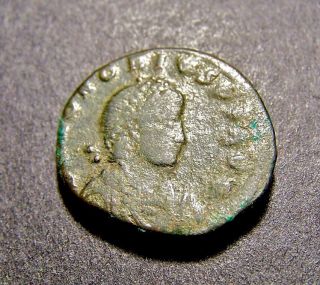Honorius & Roman Glory,  Emperor W/ Globe In 395 Ad,  Imperial Roman Coin photo