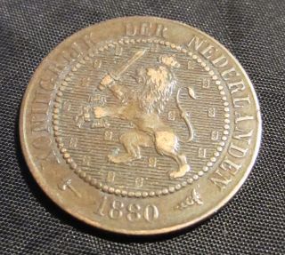 1880 Netherlands 2 ½ Cent Coin Km 108 You Grade photo