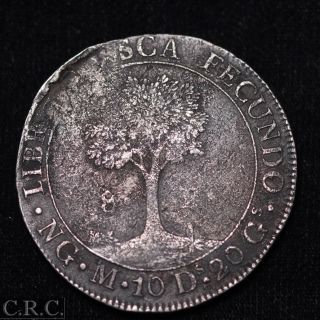 Central American Republic 8 Reales 1827 - Ngm Silver,  Rare photo