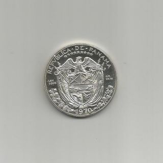 Ncoffin Republica De Panama 1970 Balboa Low Mintage Proof.  900 Fine Silver Coin photo