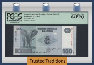 Tt Pk 98a 2007 Congo Democratic Republic 100 Francs 