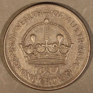 1937 Australia Crown Silver Great Details U.  S photo