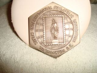Washington D.  C.  6th International Philatelic Exhibition Medal On Rev Silver 1966 photo