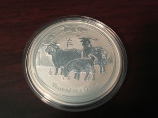 2015 Australian Lunar Year Of The Goat 1 Oz.  Silver Coin Bu photo