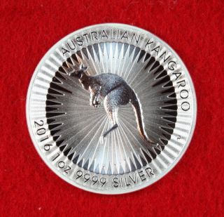 2016 Australian Kangaroo $1 Coin One Ounce.  9999 Silver photo